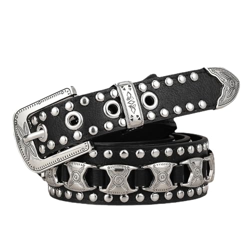Ceinture cuir clouté pour ajuster vos robes amples et redonner du style à vos vieux jeans
