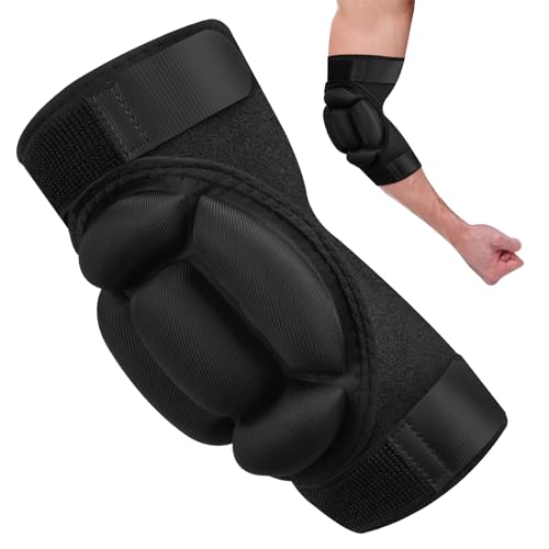 flintronic 1 Par Coderas Deportivas, Espesar Relleno De Esponja Respirable Elástico Coderas para MMA, Snowboard, Ciclismo, Baloncesto, Tenis, Voleibol