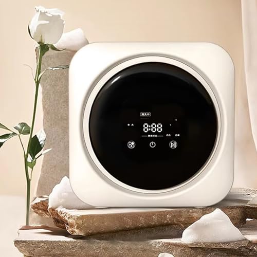 ELIKBH Mini Lavadora de Ropa Interior y Calcetines, Lavadora Portátil Automática 3.5L con Secadora de Pared