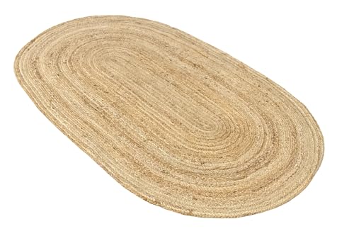 Tapis ovale jute naturel 70x140 fait main - Alfombras Hamid