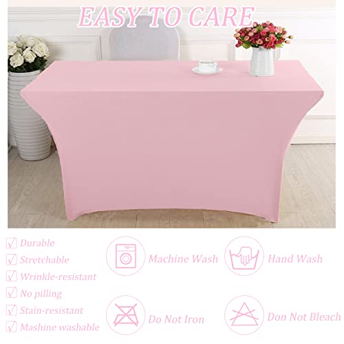 50% Off 4-Pack Pink Spandex Table Covers for Parties & Weddings - Image 5