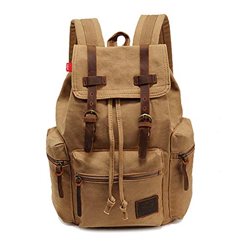 Vintage Mochila De Lona Gran Capacidad Portátil Viaje Casual para Hombres