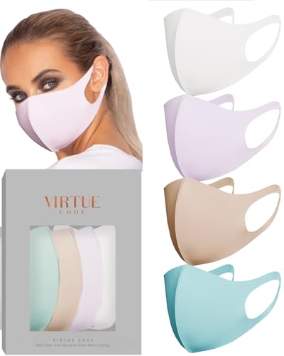 Image of Virtue Code Second Skin Cloth Face Mask Pack. 4 Buttery Soft Masks Washable Fabric