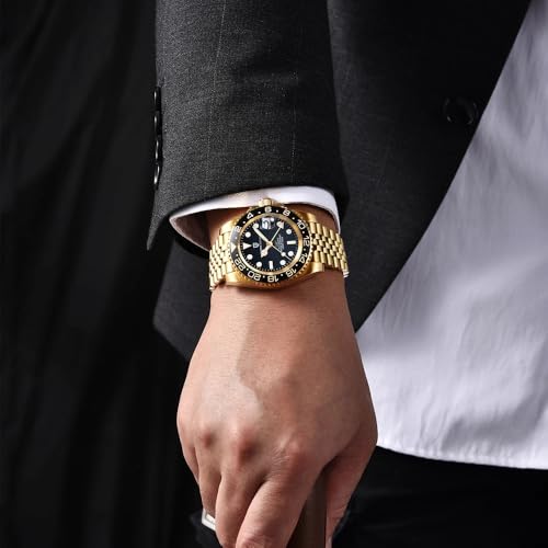 Image of CADISEN Pagani Design 1662 GMT Men's Automatic Mechanical Watch, Top Brand Stainless Steel Sapphire Glass, Diver's Watch Sports, Gift, Reloj Hombre.