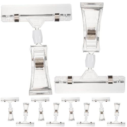 UKCOCO Doppelseitiger Etikettenhalter Mit Drehbarem Clip Für Preisschilder Und Memo-Notizen Im Büro Und Einzelhandel 4.33X3.15X0.79 Zoll 10 Stück