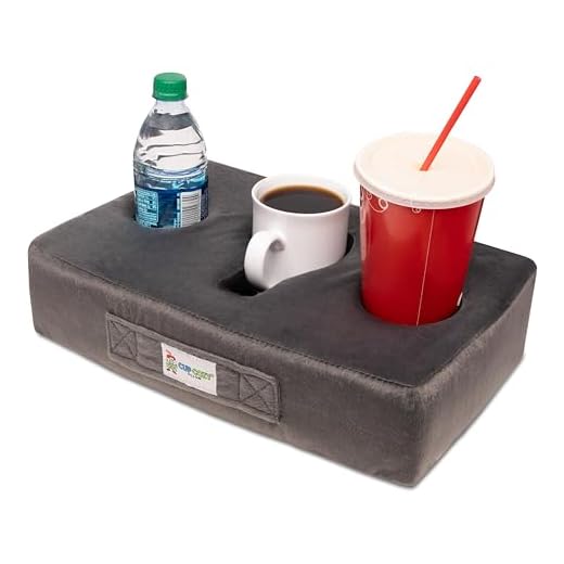 Cup Cozy Pillow (Gray) *As Seen on TV*-The World's Best Cup Holder! Keep Your Drinks Close and Prevent Spills. Use it Anywhere-Couch, Floor, Bed, Man cave, car, RV, Park, Beach and More!