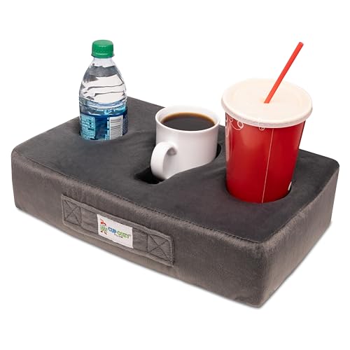 Cup Cozy Pillow (Gray) *As Seen on TV*-The World's Best Cup Holder! Keep Your Drinks Close and Prevent Spills. Use it Anywhere-Couch, Floor, Bed, Man cave, car, RV, Park, Beach and More! by Cup Cozy Pillow - Used condition - US$24.33