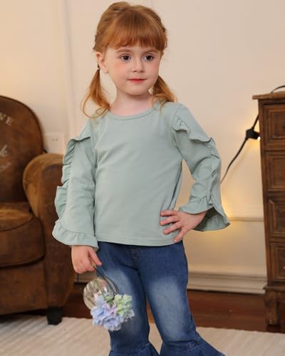 Image of Little Girls Clothes Kids Fall Winter Outfits Pant Set for Girl Age 4-8