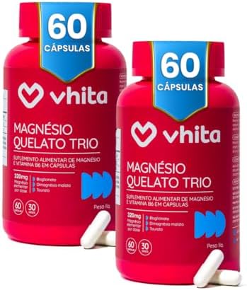 Magnésio Dimalato Quelato e Magnésio Bisglicinato com Vitamina B6...