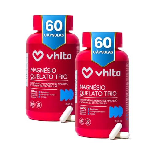 Magnésio Quelato Dimalato Bisglicinato Taurato Vit B6 60 Cáps - 2 unidades
