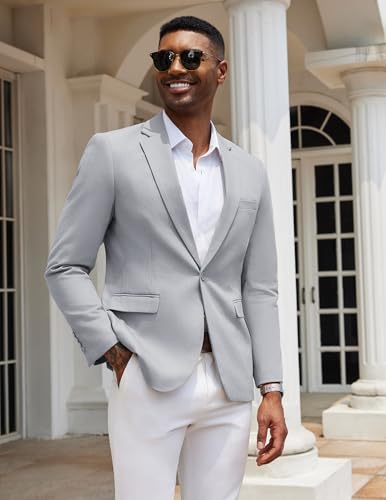 COOFANDY Mens Casual Blazer Slim Fit Suit Jacket Grey One Button Sport Coats & Blazers, XX-Large2