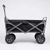 Milageto Faltbarer Bollerwagen faltbar Transportwagen mit Stofftasche tragbar Faltwagen für Camping, Schwarz