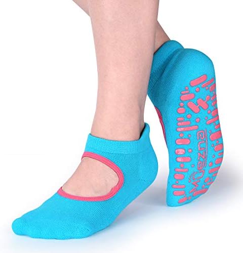 Non Slip Yoga Socks for Women, Anti-Skid Pilates Fitness Hospital Slipper Labor and Delivery Socks with Grips, Size 5-11