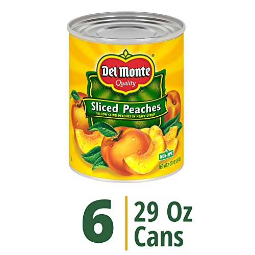 Del Monte Canned Sliced Yellow Cling Peaches in Heavy Syrup, 29 Ounce (Pack of 6)