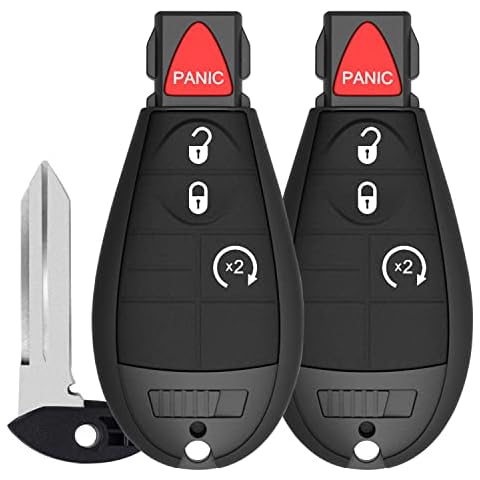 VERYOH 2X Keyless Entry Remote Key Fob FOBIK Replacement Compatible with Dodge Ram 1500 2500 3500 Truck Pickup Journey Challenger Grand Caravan Jeep Grand Cherokee Commander 2008-2014 Cover
