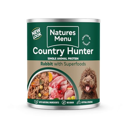 Natures Menu Country Hunter Canned Wet Dog Food - Rabbit - 6 x 600g
