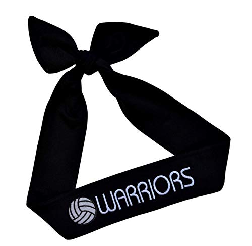Volleyball TIE Back Moisture Wicking Headband Personalized with The Embroidered Name of Your Choice (Black Solid Tie Back) One Size - Thumbnail 6