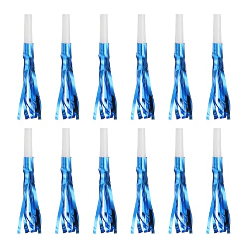 Souffleurs à franges métalliques bleu lot de 102 : animez facilement vos grands événements