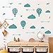 UILMNIY DIY Nursery Room Clouds and Air Ballon Wall Decal Removable Arrows Birds Airballon Wall Decor Sticker for Baby Bedroom Vinyl Kids Room Fashio Designed Wallpaper Stickers AFN19 (Teal Green)