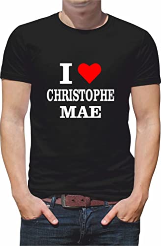 Photo de Générique T Shirt Personnaliser Chanteur i Love Christophe Mae N177 (M, Noir)