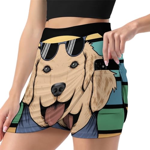 Skort de sport rétro femme mini jupe short de running