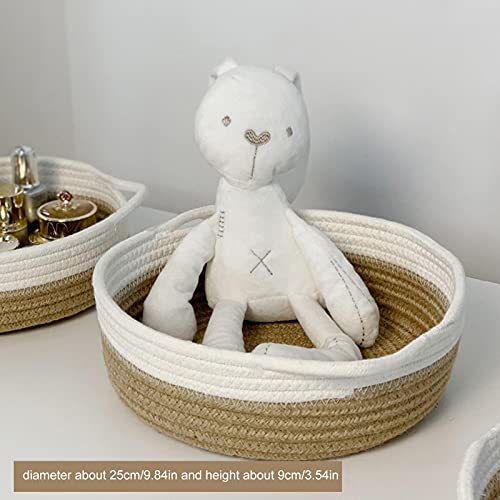 5pcs cesta de corda de algodão, cesta de armazenamento tecido, bandeja de tecido, cesta de tecido de