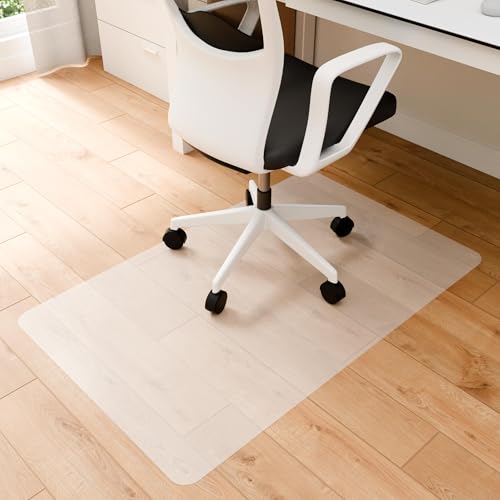 HOMEK Office Chair Mat for Hardwood Floors, 48\" x 30\" Clear Desk Chair Mat for Hard Floors, Easy Glide Floor Mat for Office Chair on Hardwood