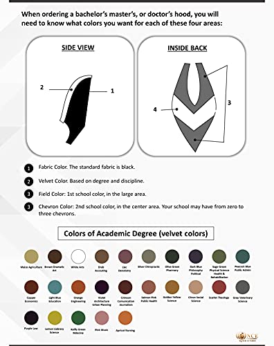 GRADWYSE Master of Public Health Master Hood MPH Salmon Pink Graduation Master Degree Hood, Various College Colors Available4