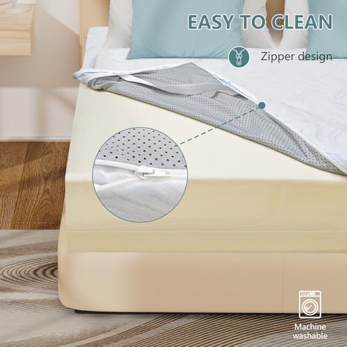 Image of 8 Inch Twin Mattress, Cooling Mattress Twin Memory Foam for Kids | Gel Memory Foam Mattress Twin, Colchones Twin Mattress in a Box, Zipper Cover, Fiberglass Free, Adjustable Base Compatible