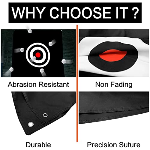 Golf Target Cloth 58" X 59" Hitting Net Targets For Driving Range Backyard Practice Net Outdoor Indoor Backstop Training Aids (Black 58 X 59 Inch) #TOP2