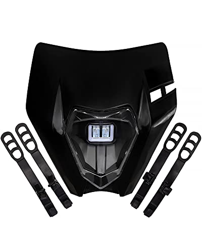 XINGWU Motorcycle Headlight Kit,Universal Dirt Bike Headlight,Pit Bike LED Headlight,Headlamp Frontlight,Motorcycle Head Lamp Kit for Most Dirt Pit Bike Enduro ATV (black)