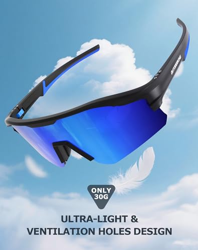 KALIYADI Mens-Sunglasses Polarized Running-Sunglasses: Sports Sun Glasses Men Women UV400 Protection for Cycling Fishing — view 3