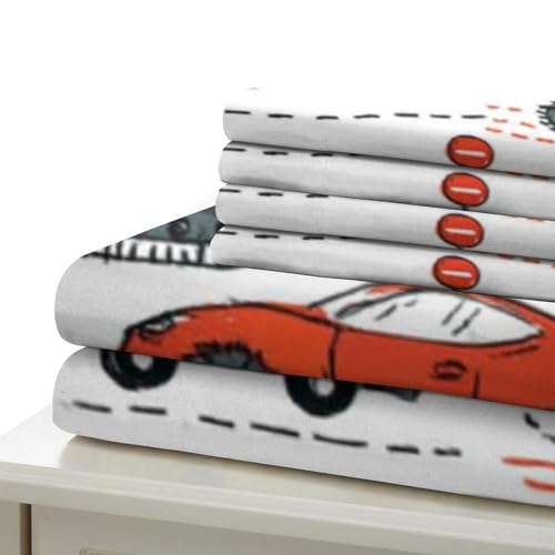 Housse de couette voitures pour enfants en microfibre 140x200