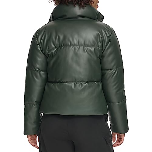 Levi's Cozy Darkest Spruce Vegan Leather Quilted Puffer Jacket for Women - Perfectly Stylish and Comfortable! - Image 3