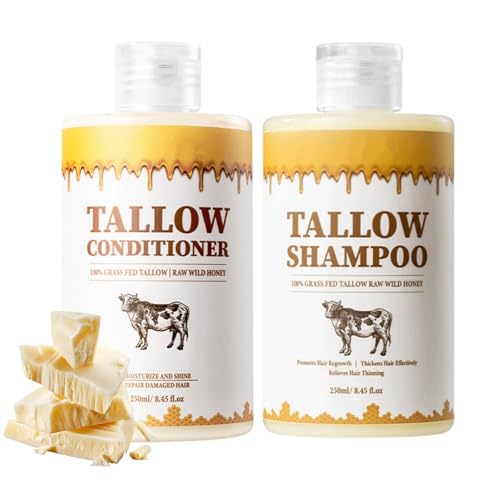 Set de champú y acondicionador, Kit de cuidado del cabello natural, Control aceite liso Frizz fortalecer el cabello, nutrir el cuero cabelludo y el cabello para todos los tipos de cabello (A+B)