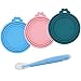 IVIA PET Food Can Covers | 3 Pack Silicone Food Can lids & 1 Can Spoon | One Can Cap Fit Most Standard Size Canned Dog Cat Food(3+1)
