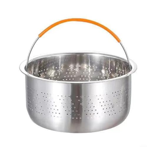 Jotekonoby Inserto de vapor de acero inoxidable para olla a presión, cesta de vapor de verduras compatible con ollas de varios cuartos de galón, apto para lavavajillas, acero 304 S (21,5 cm corto)