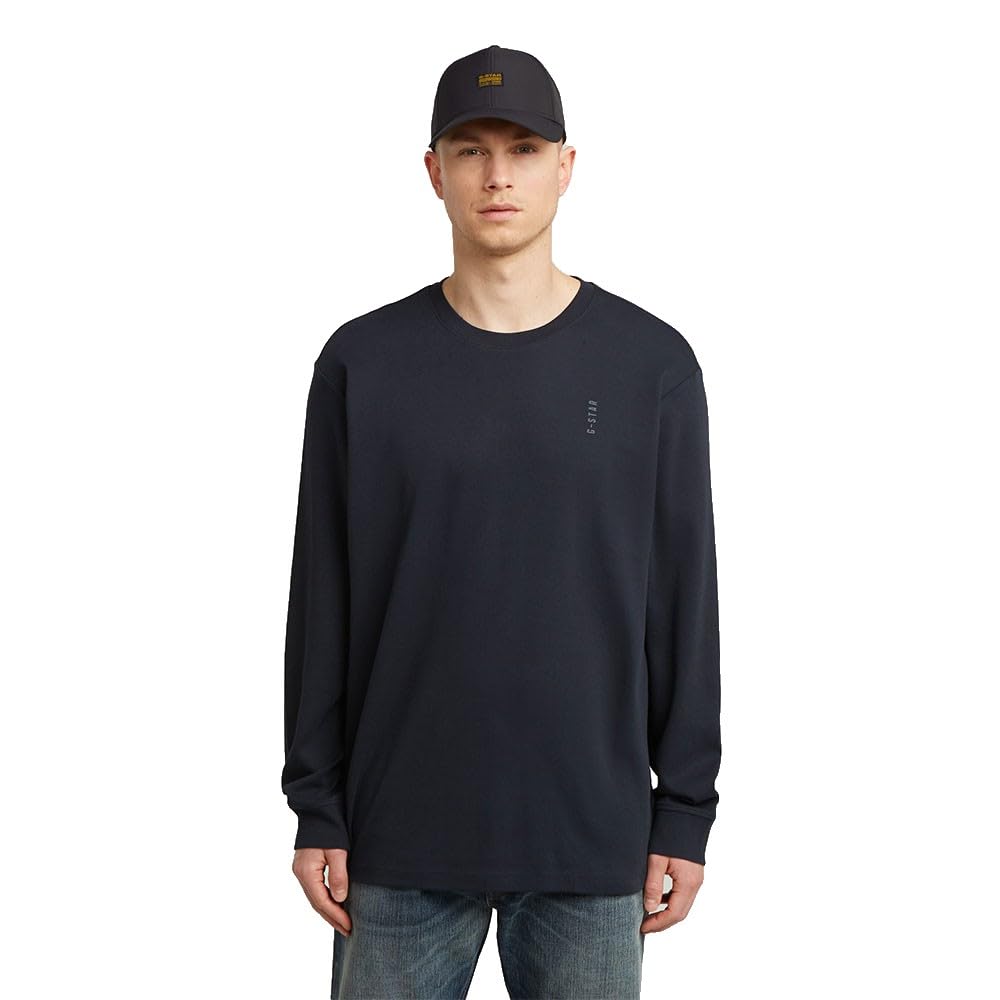 G-STAR Back Embro Text Loose r t ls, Blue (Salute D26835-d976-c742), XL