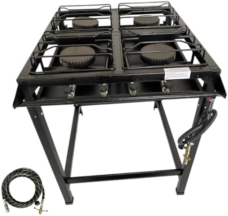 Fogão Industrial 4 Bocas Alta Pressão, FERRO FUNDIDO, 68x65x80 cm...