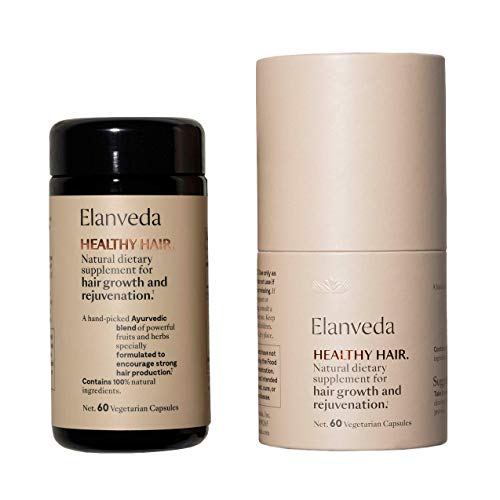 Elanveda Vegan Healthy Hair Growth Vitamins | Herbal/Ayurvedic - 1 Month Supply, 60 Capsules Elanveda Vegan Healthy Hair Growth Vitamins | Herbal/Ayurvedic - 1 Month Supply, 60 Capsules