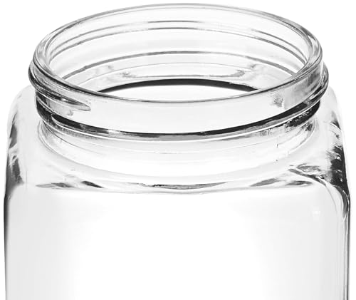 Image of CROCO JAR Square Glass Storage Containers 310ml | Transparent Airtight Kitchen Jars with Steel Lid | Cubical Glass Jars for Pantry, Snacks, Dry Fruits, Masala, Pickle & Coffee Beans | Pack of 6