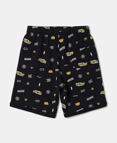 Image of Jockey CB03 Boys Super Combed Cotton French Terry Printed Shorts with Turn Up Hem Styling (Colors & Prints May Vary)