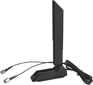 Gintai WLAN Antena PC WiFi 6E Tri-band Antena - 2.4 GHz/5GHz/6GHz, WiFi 6E Antene para ASUS PC Routers,Ordenadores,Periféricos Gaming 2.4g/5g/5.8g/6g WLAN Amplificadores Base Magnética Plegable(Black)