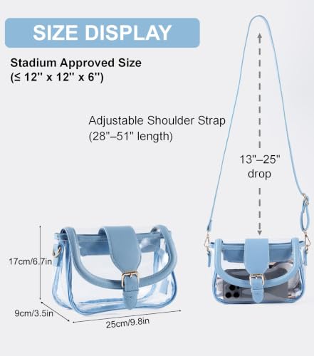 Image of Clear Bag for Stadium Events, Stadium Approved Clear Crossbody Bag for women,Waterproof Saddle bag for Concert
