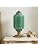 Vintage Green Milk Glass Table Lamp with Antique Metal Base, Mid Century Modern Desk Lamp Dimmable Switch, Elegant Bedside Lighting for Bedroom, Living Room, Office and Home Décor (Green)