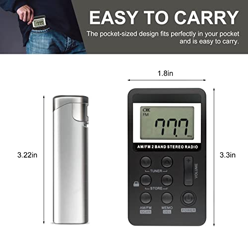 VR Robot Pocket AM FM Radio, Personal Portable Digital Tuning Walkman With Best Reception, Stereo Earphone, Rechargeable Battery, Lock Screen for Walk/Jogging/Gym/Camping - Thumbnail 3