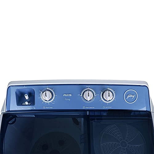 Image of Godrej 7 Kg Semi-Automatic Top Loading Washing Machine (WSAXIS 70 5.0 SN2 T BL, Blue)