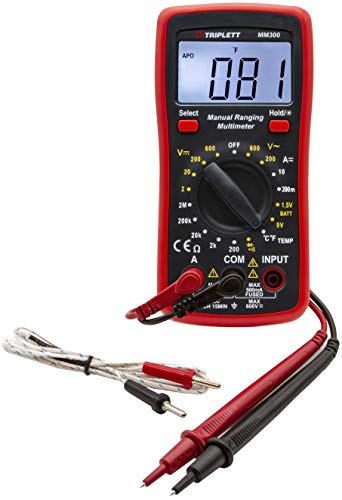 Triplett Mm300 True Rms 2000 Count Manual Ranging Digital Multimeter - Ac/Dc Voltage, Ac/Dc Current, Resistance, Temperature, Diode, Continuity #TOP3