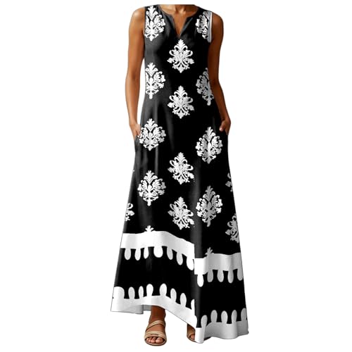 Robe chic floral sans manches col en V pour vos soirées de vacances