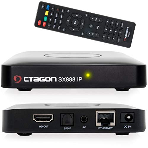 Octagon SX888 H265 Mini receptor de caja IPTV con Stalker, lista de reproducción m3u, VOD, Xtream, WebTV [USB, HDMI, LAN] Full HD [negro]